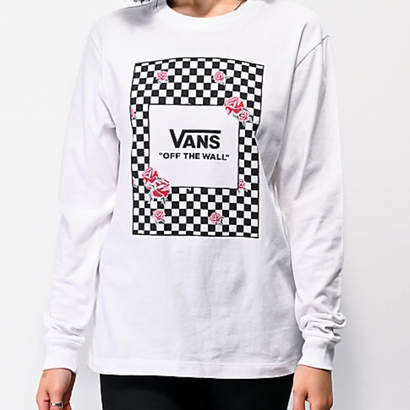 white long sleeve vans shirt